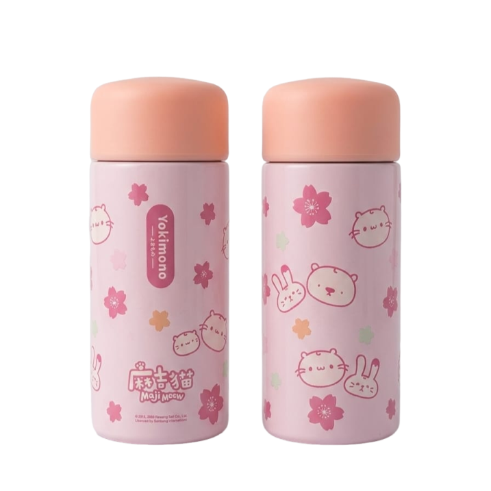 Yokimono x 麻吉貓迷你保溫杯-150ml (粉紅色)