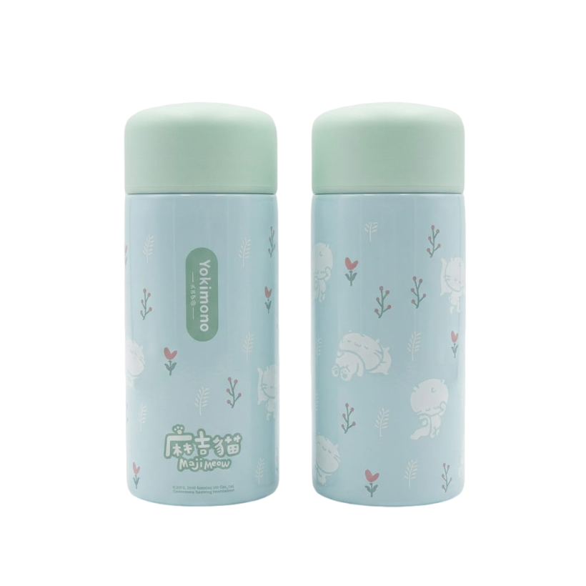 Yokimono x 麻吉貓迷你保溫杯-150ml (粉藍色)