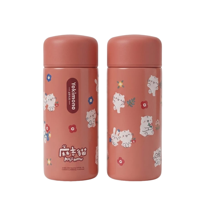 Yokimono x 麻吉貓迷你保溫杯-150ml (橙紅色)